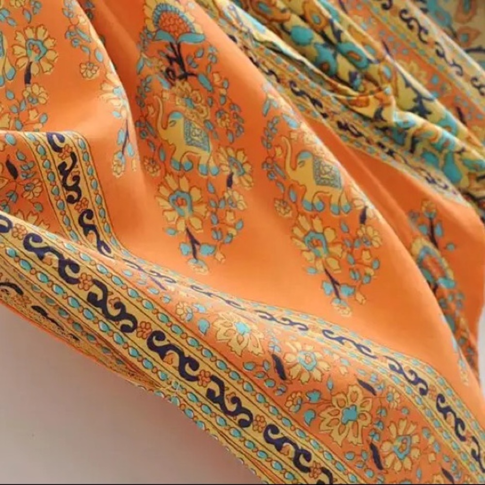 Gypsy Boho Festival Floral Kimono Western Duster - Picture 6 of 12